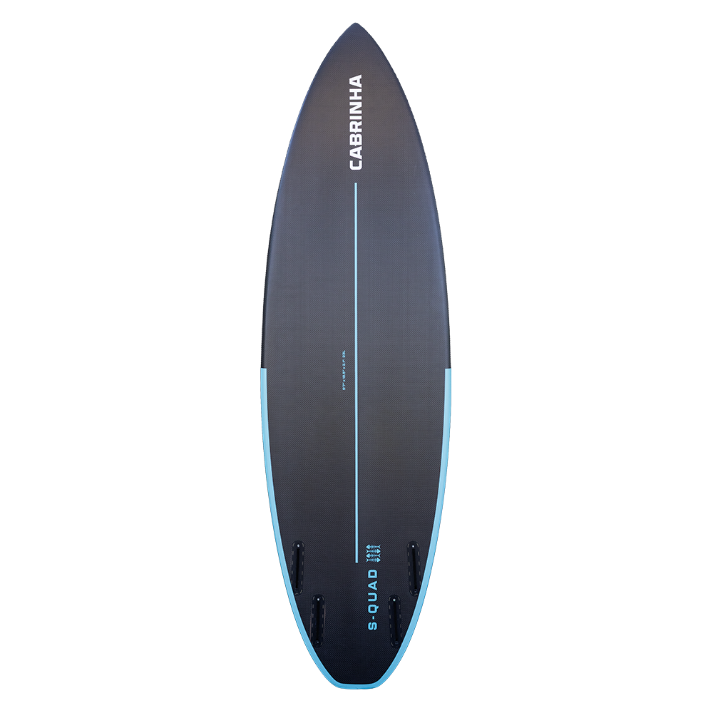 2026 Cabrinha S-Quad high-performance quad surfboard designed for powerful waves with DSV bottom shape and Apex carbon construction.