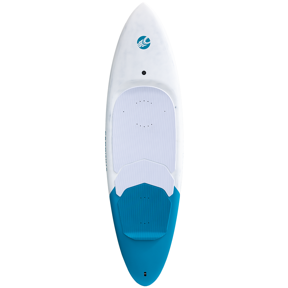 The 2025 Swift board, redefining light wind performance and wave riding in its second generation. Featuring a new continuous rocker line and refined nose-to-tail transition for increased speed and efficiency. Its narrower outline enhances carving on steep waves, while the addition of a front strap boosts control. Now available in two smaller sizes for added maneuverability and larger sizes for more speed and stability. The ultimate board for evolving Wing Foiling adventures