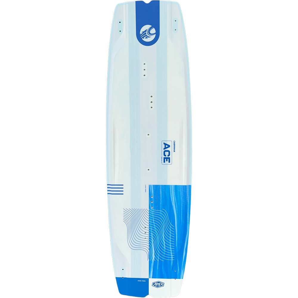 Cabrinha Ace Apex twin tip board 2026 with hybrid paulownia wood and foam core construction.