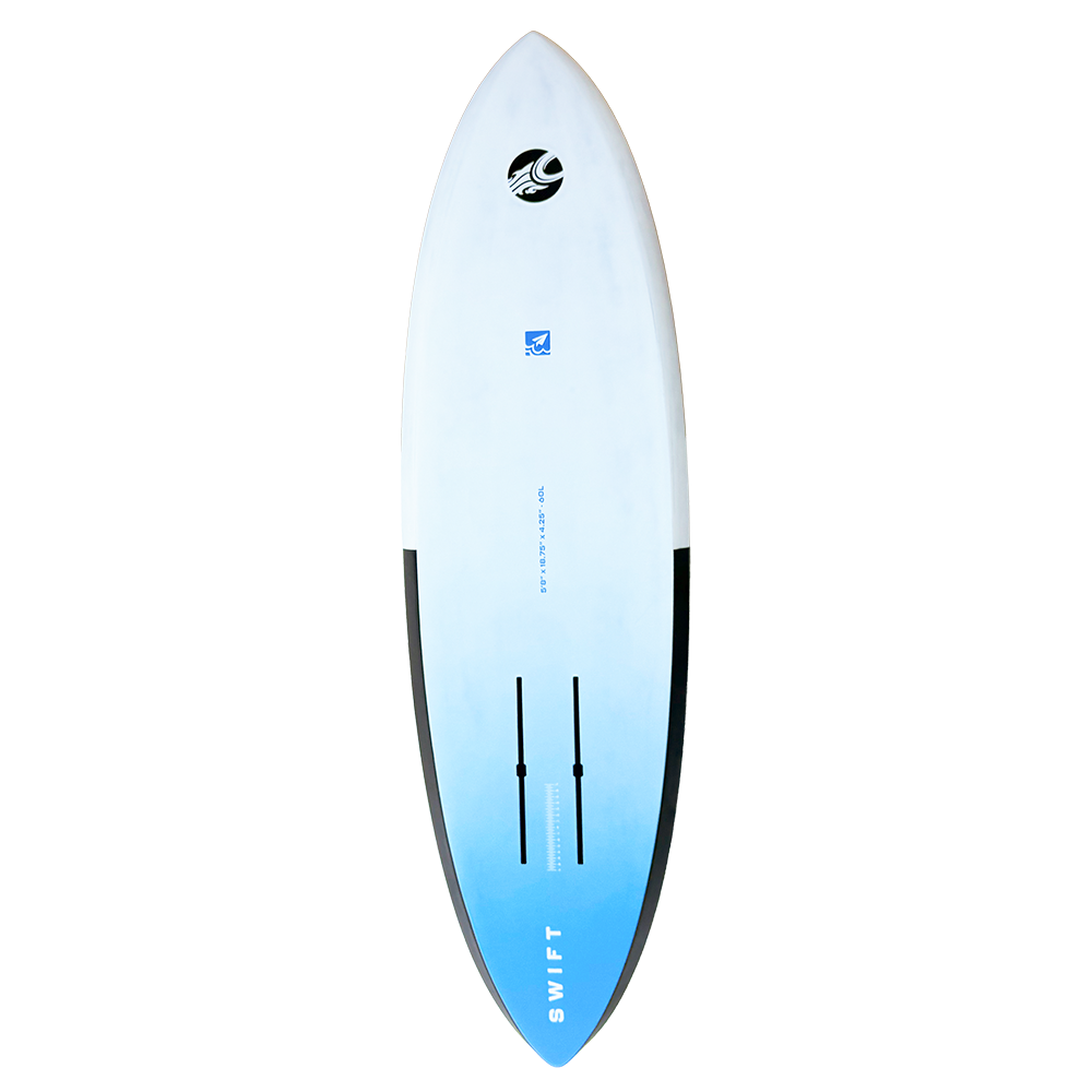 Cabrinha Swift 2026 mid-length foil board in Pro Carbon construction designed for early lift, efficient glide, and responsive control in light wind wing foiling